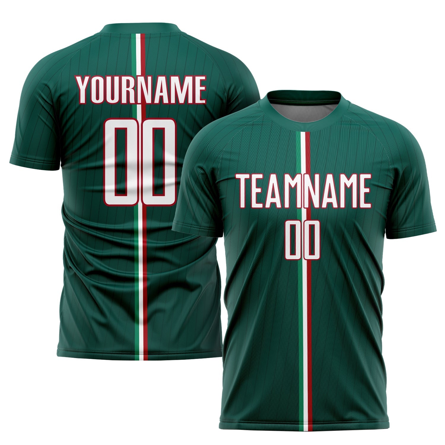 Custom Green White-Red Sublimation Mexico Soccer Uniform Jersey - Sky-Custom