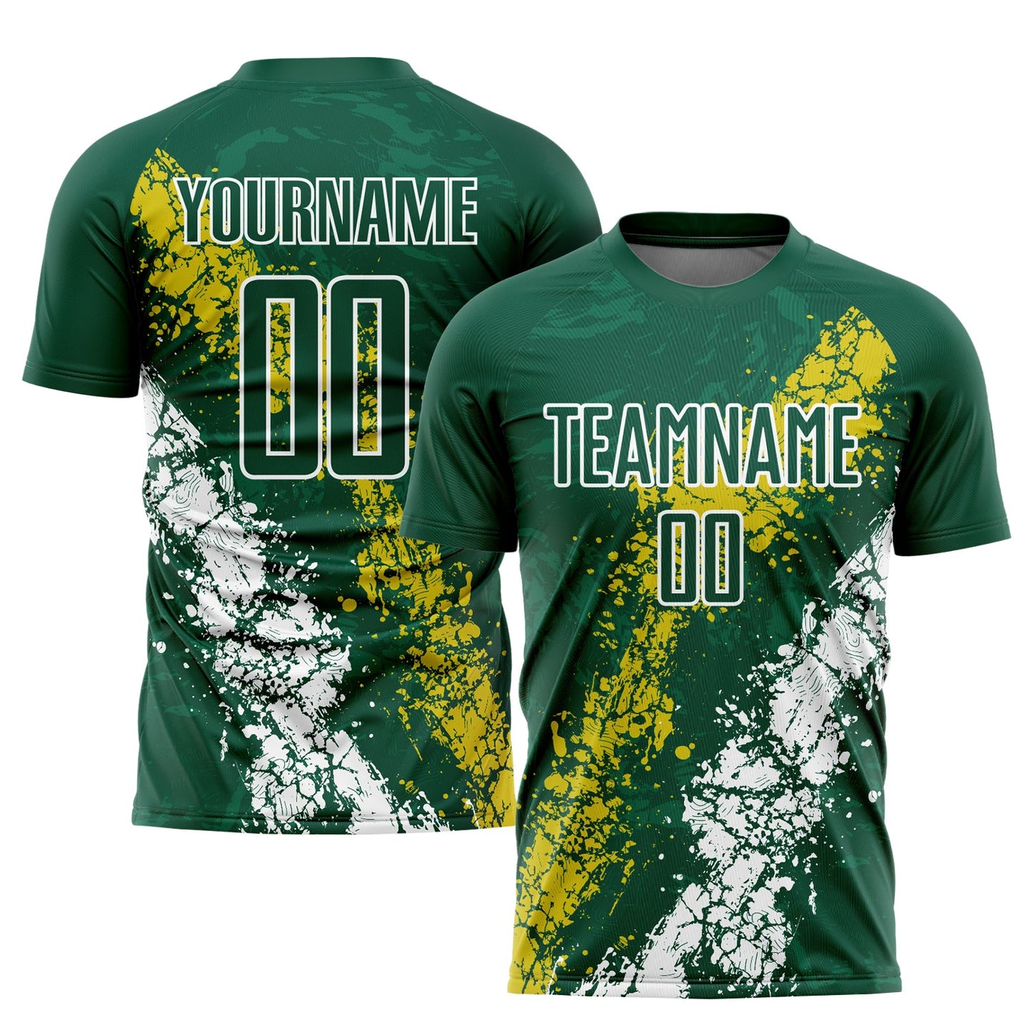 Custom Green Yellow-White Sublimation Soccer Uniform Jersey - Sky-Custom