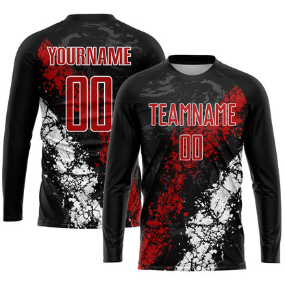 Custom Black Red-White Sublimation Soccer Uniform Jersey - Sky-Custom