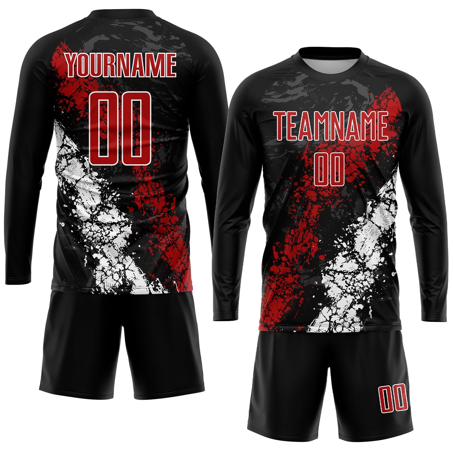 Custom Black Red-White Sublimation Soccer Uniform Jersey - Sky-Custom