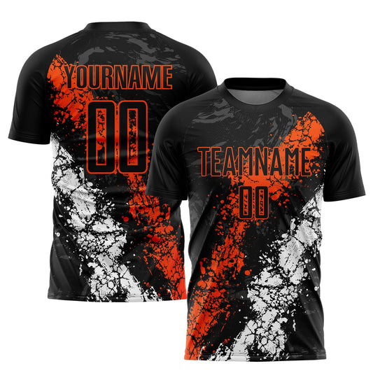 Custom Black Orange-White Sublimation Soccer Uniform Jersey - Sky-Custom