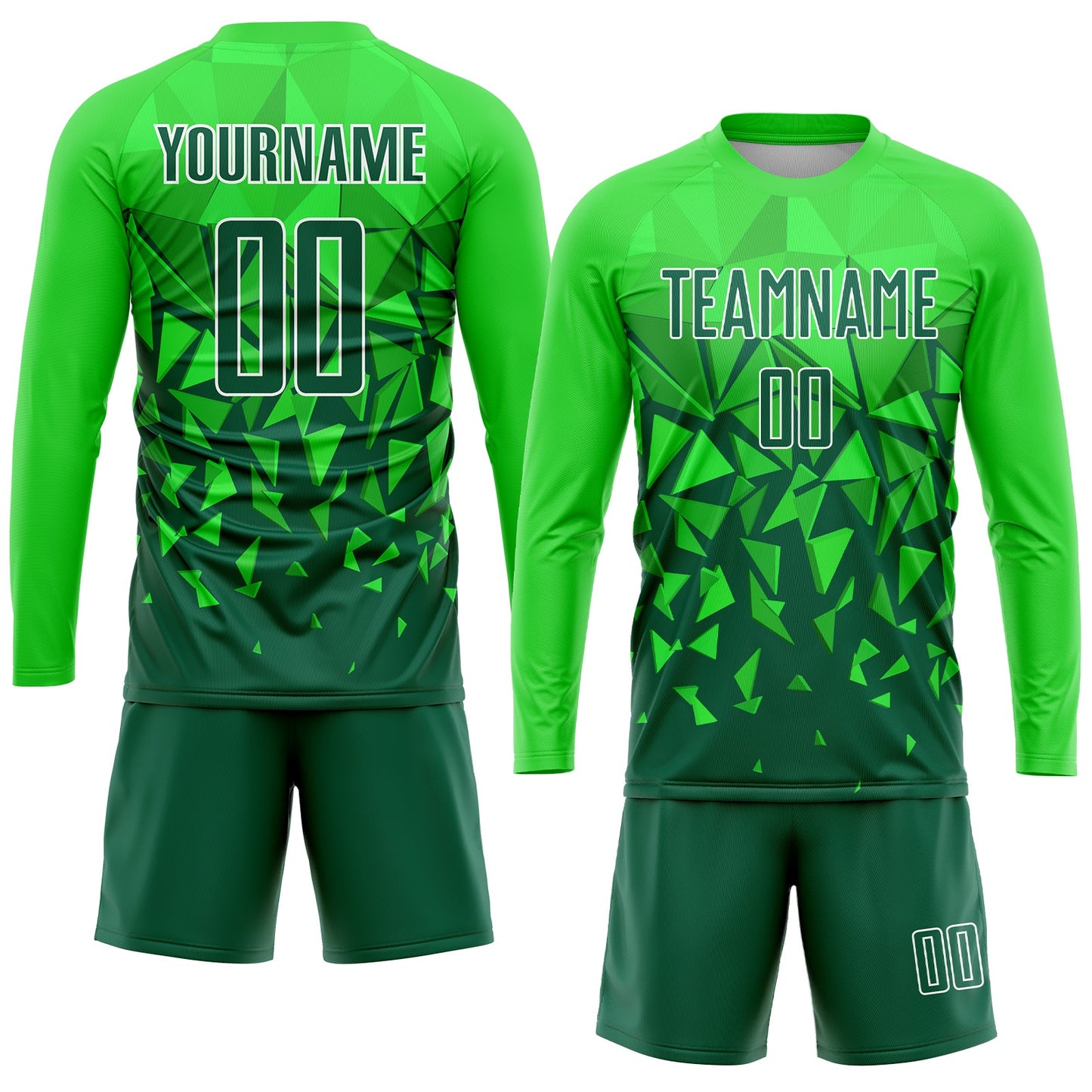 Custom Green Grass Green-White Sublimation Soccer Uniform Jersey - Sky-Custom