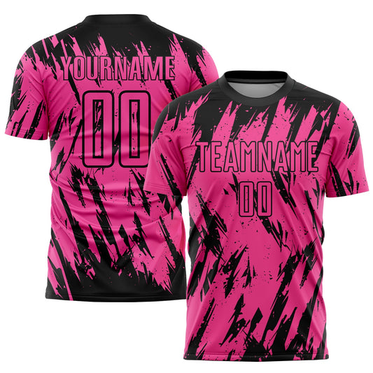Custom Pink Black Sublimation Soccer Uniform Jersey - Sky-Custom