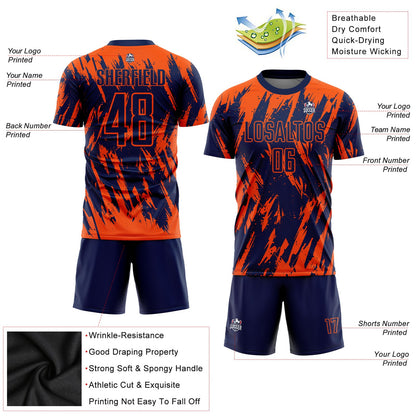 Custom Orange Navy Sublimation Soccer Uniform Jersey - Sky-Custom