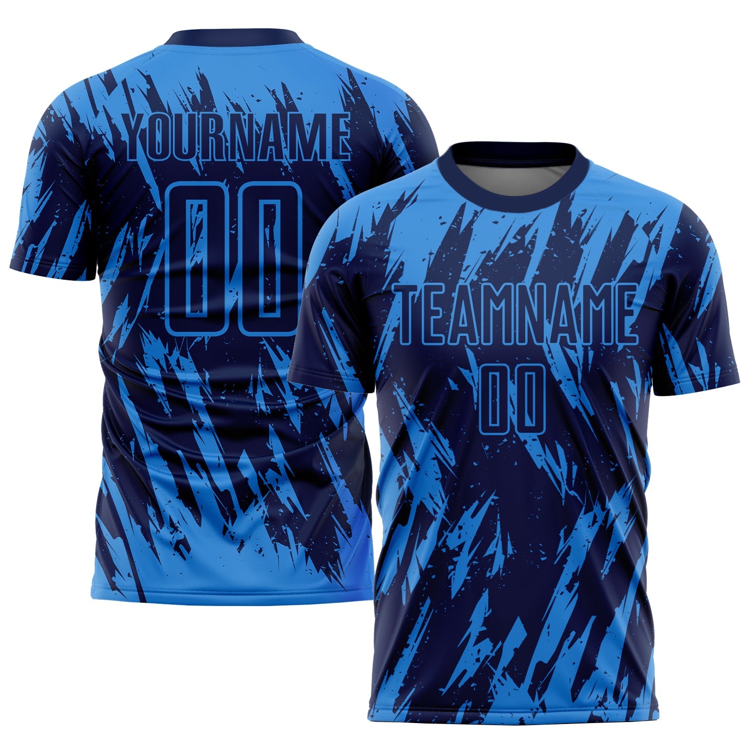 Custom Powder Blue Navy Sublimation Soccer Uniform Jersey - Sky-Custom