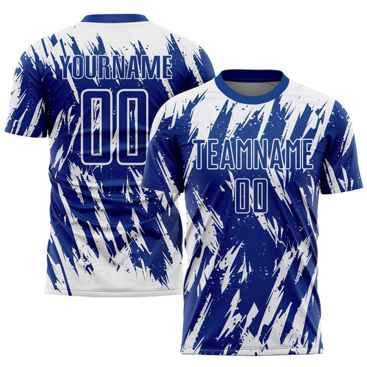 Custom Royal White Sublimation Soccer Uniform Jersey - Sky-Custom