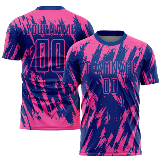 Custom Pink Royal Sublimation Soccer Uniform Jersey - Sky-Custom
