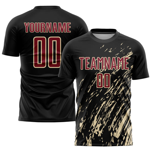 Custom Black Crimson-City Cream Sublimation Soccer Uniform Jersey - Sky-Custom