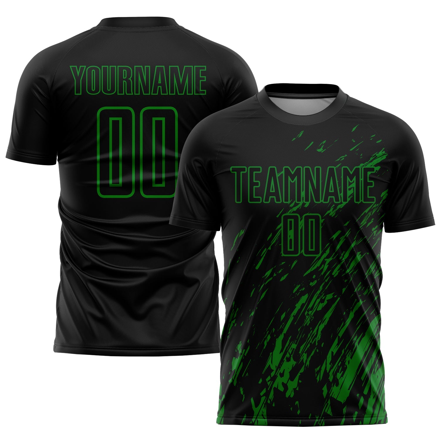 Custom Black Grass Green Sublimation Soccer Uniform Jersey - Sky-Custom
