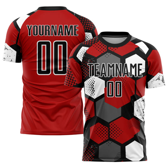 Custom Red Black-White Sublimation Soccer Uniform Jersey - Sky-Custom