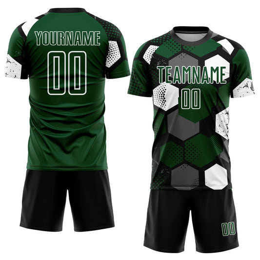 Custom Green Black-White Sublimation Soccer Uniform Jersey - Sky-Custom