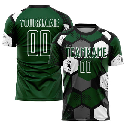Custom Green Black-White Sublimation Soccer Uniform Jersey - Sky-Custom