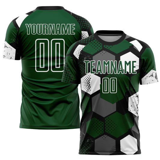 Custom Green Black-White Sublimation Soccer Uniform Jersey - Sky-Custom