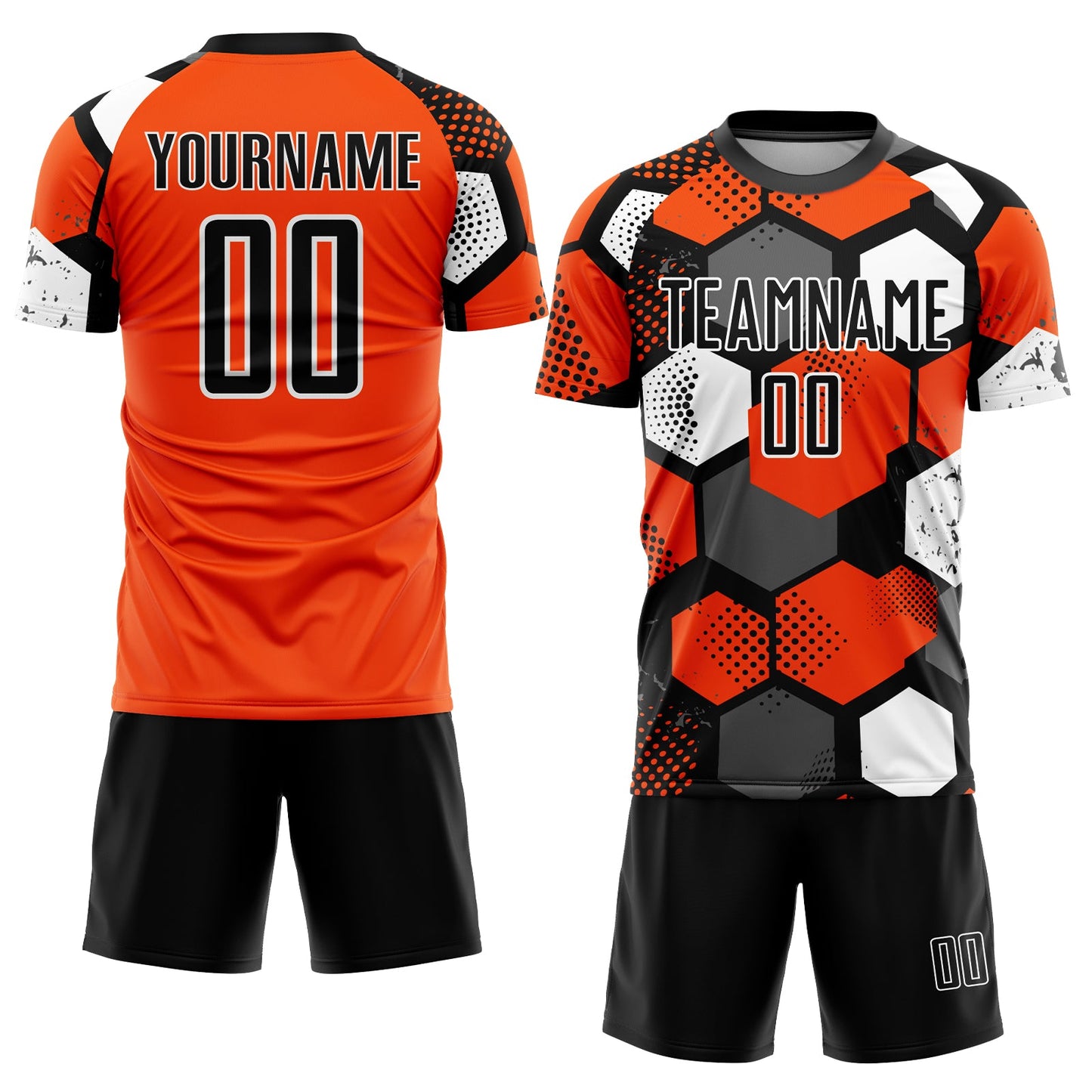 Custom Orange Black-White Sublimation Soccer Uniform Jersey - Sky-Custom