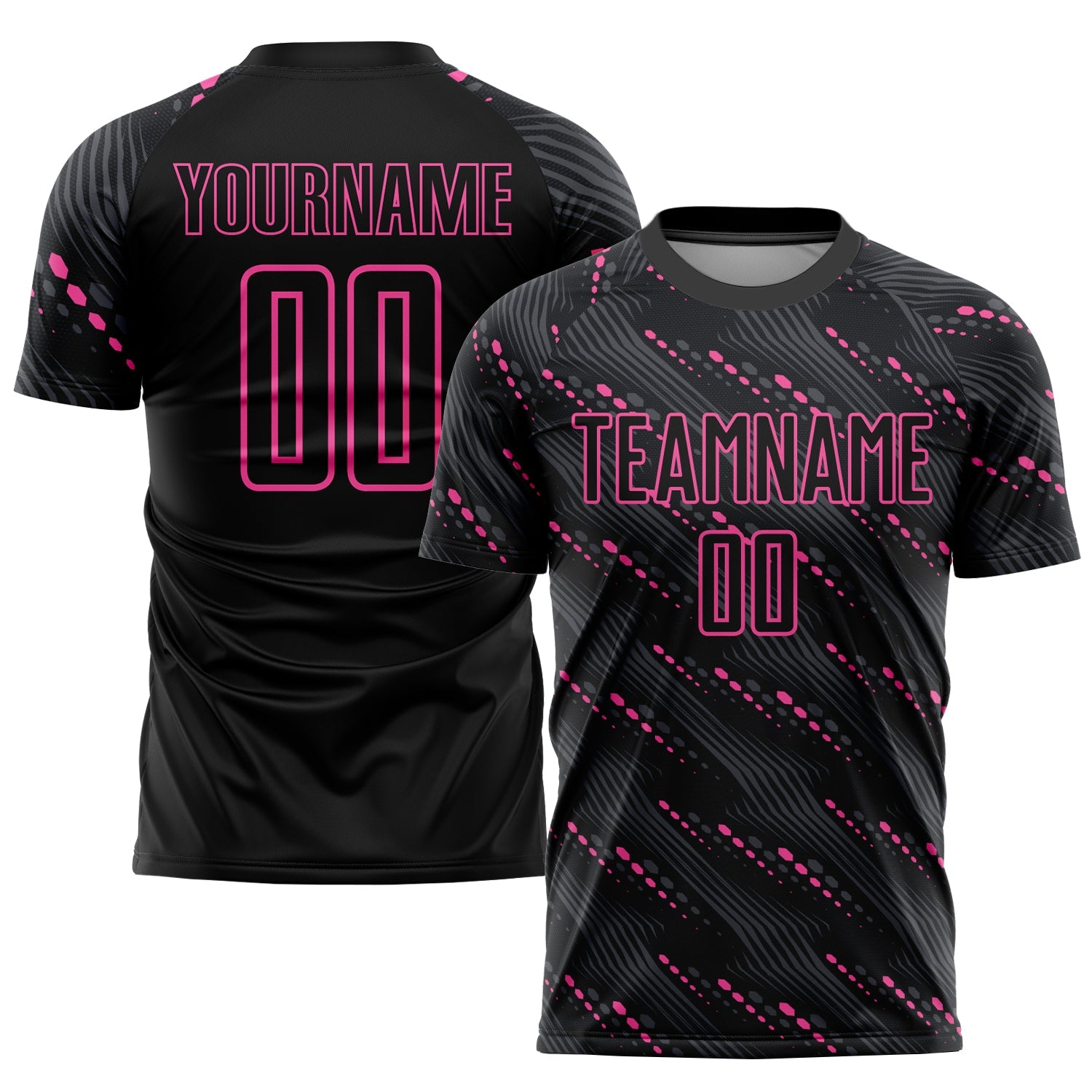Custom Black Pink Sublimation Soccer Uniform Jersey - Sky-Custom