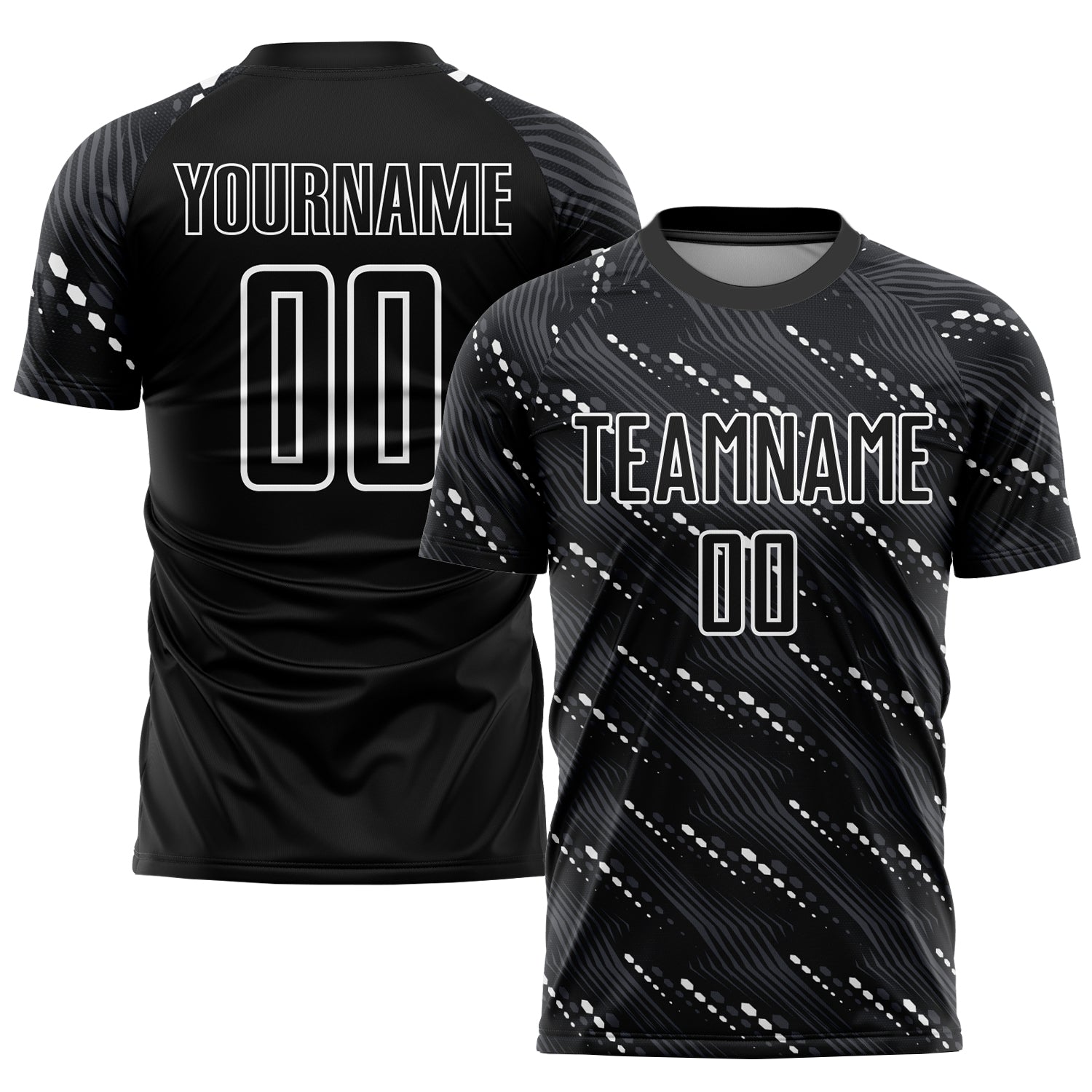 Custom Black White Sublimation Soccer Uniform Jersey - Sky-Custom