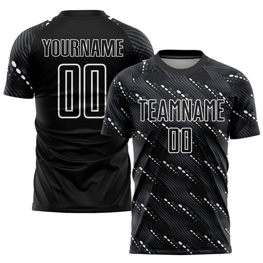 Custom Black White Sublimation Soccer Uniform Jersey - Sky-Custom