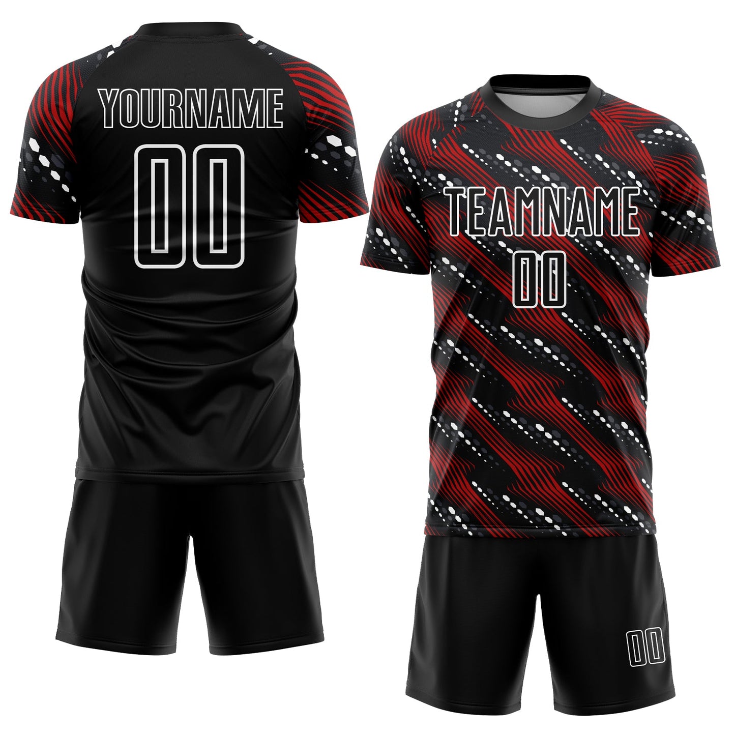 Custom Black Red-White Sublimation Soccer Uniform Jersey - Sky-Custom