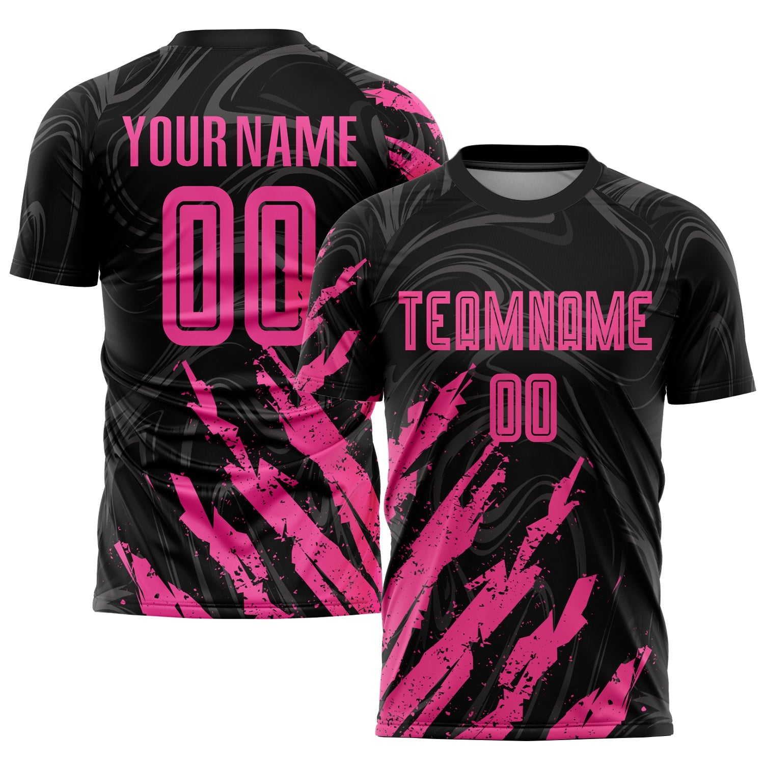 Custom Black Pink Sublimation Soccer Uniform Jersey - Sky-Custom