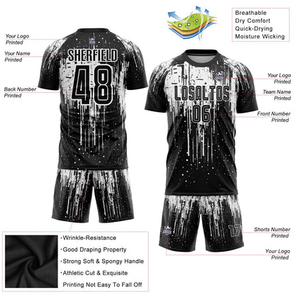 Custom White Black Sublimation Soccer Uniform Jersey - Sky-Custom