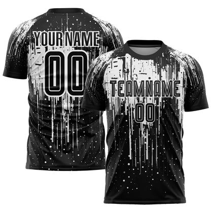 Custom White Black Sublimation Soccer Uniform Jersey - Sky-Custom