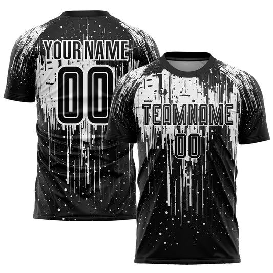 Custom White Black Sublimation Soccer Uniform Jersey - Sky-Custom