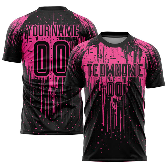 Custom Pink Black Sublimation Soccer Uniform Jersey - Sky-Custom