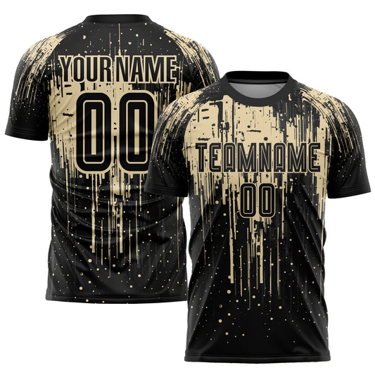 Custom City Cream Black Sublimation Soccer Uniform Jersey - Sky-Custom