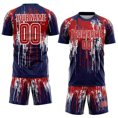 Custom Red Royal-White Sublimation Soccer Uniform Jersey - Sky-Custom
