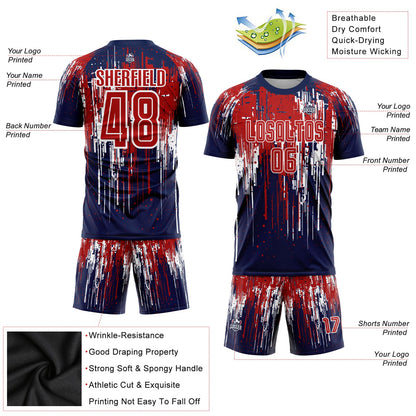 Custom Red Royal-White Sublimation Soccer Uniform Jersey - Sky-Custom