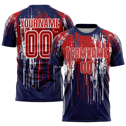 Custom Red Royal-White Sublimation Soccer Uniform Jersey - Sky-Custom