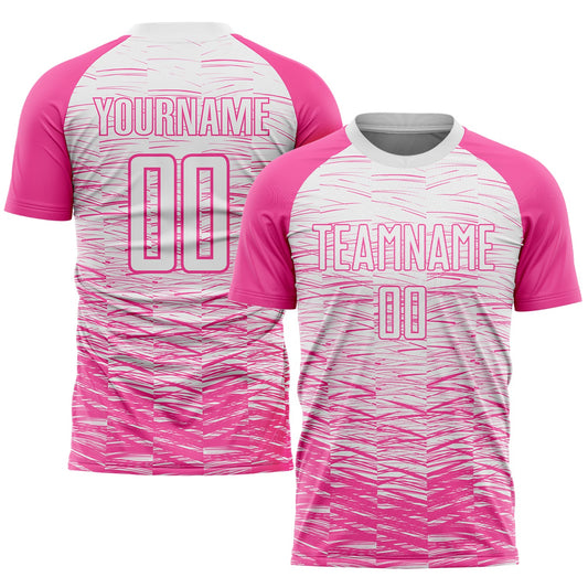 Custom Pink White Sublimation Soccer Uniform Jersey - Sky-Custom
