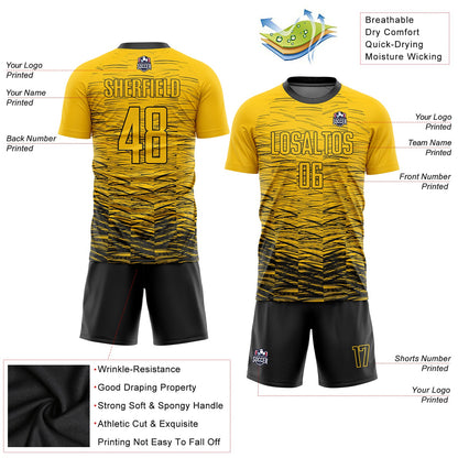 Custom Yellow Black Sublimation Soccer Uniform Jersey - Sky-Custom
