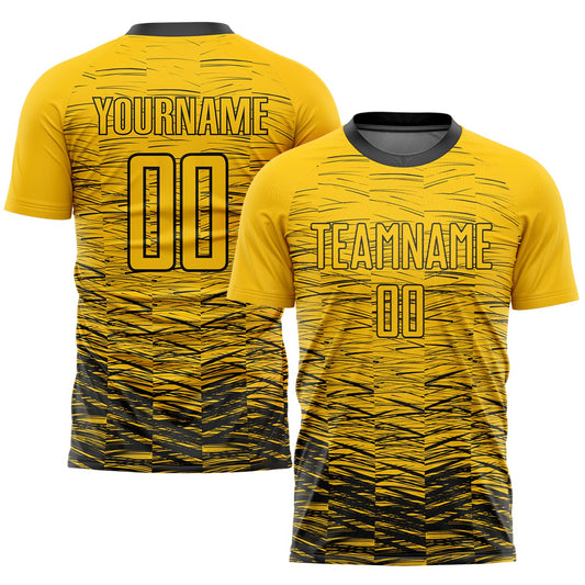 Custom Yellow Black Sublimation Soccer Uniform Jersey - Sky-Custom