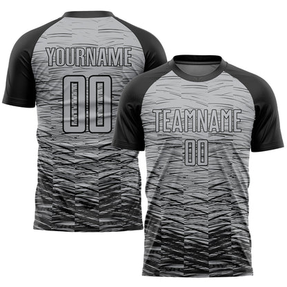 Custom Gray Black Sublimation Soccer Uniform Jersey - Sky-Custom