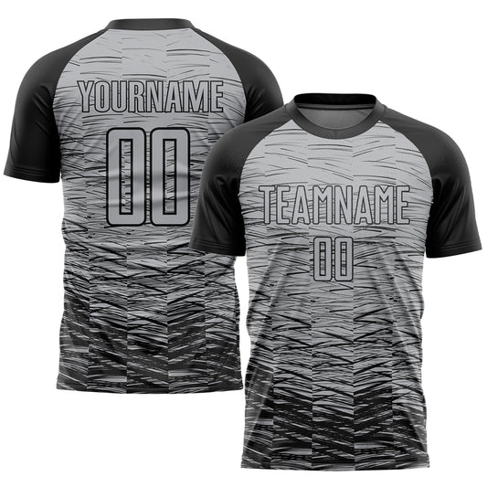 Custom Gray Black Sublimation Soccer Uniform Jersey - Sky-Custom