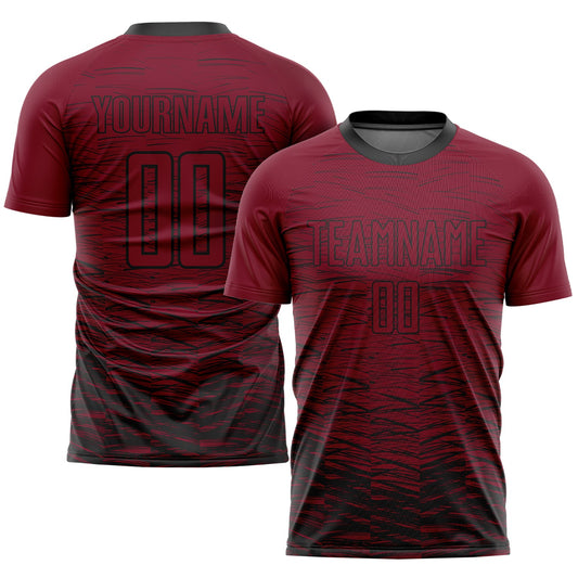 Custom Crimosn Black Sublimation Soccer Uniform Jersey - Sky-Custom