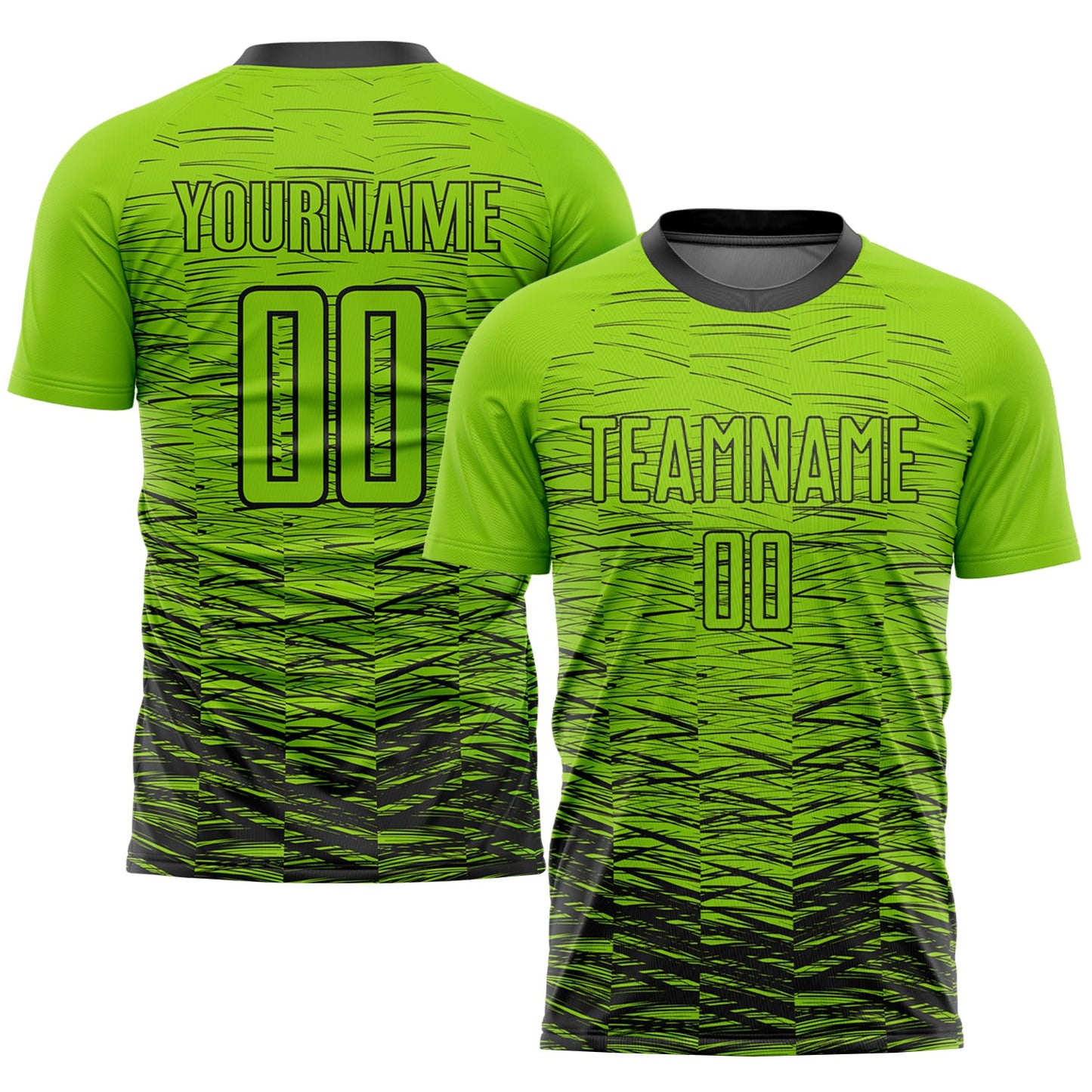 Custom Neon Green Black Sublimation Soccer Uniform Jersey - Sky-Custom