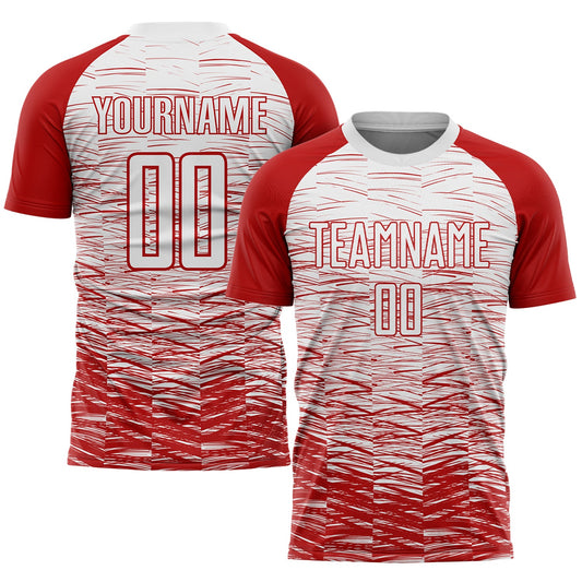 Custom Red White Sublimation Soccer Uniform Jersey - Sky-Custom