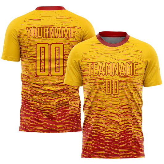 Custom Yellow Red Sublimation Soccer Uniform Jersey - Sky-Custom