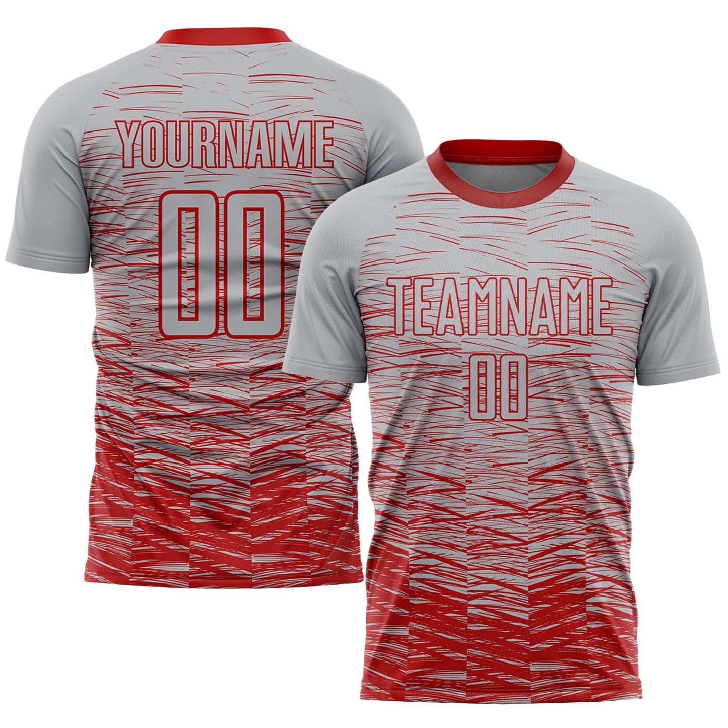 Custom Gray Red Sublimation Soccer Uniform Jersey - Sky-Custom