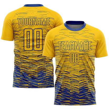 Custom Yellow Royal Sublimation Soccer Uniform Jersey - Sky-Custom