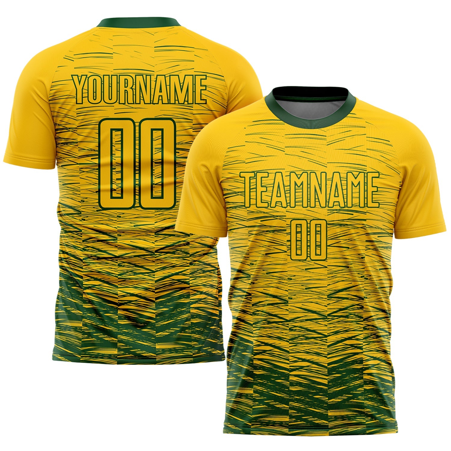 Custom Yellow Green Sublimation Soccer Uniform Jersey - Sky-Custom