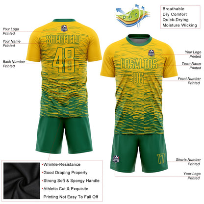 Custom Yellow Kelly Green Sublimation Soccer Uniform Jersey - Sky-Custom