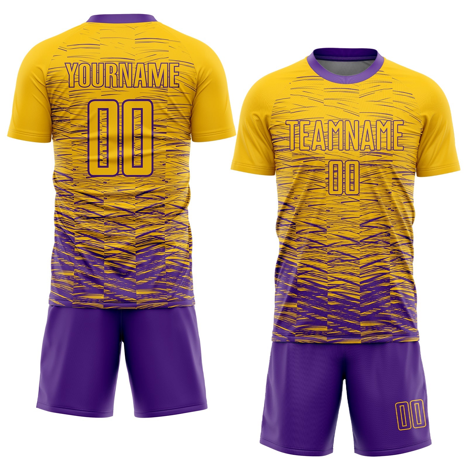 Custom Yellow Purple Sublimation Soccer Uniform Jersey - Sky-Custom