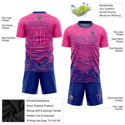 Custom Pink Royal Sublimation Soccer Uniform Jersey - Sky-Custom