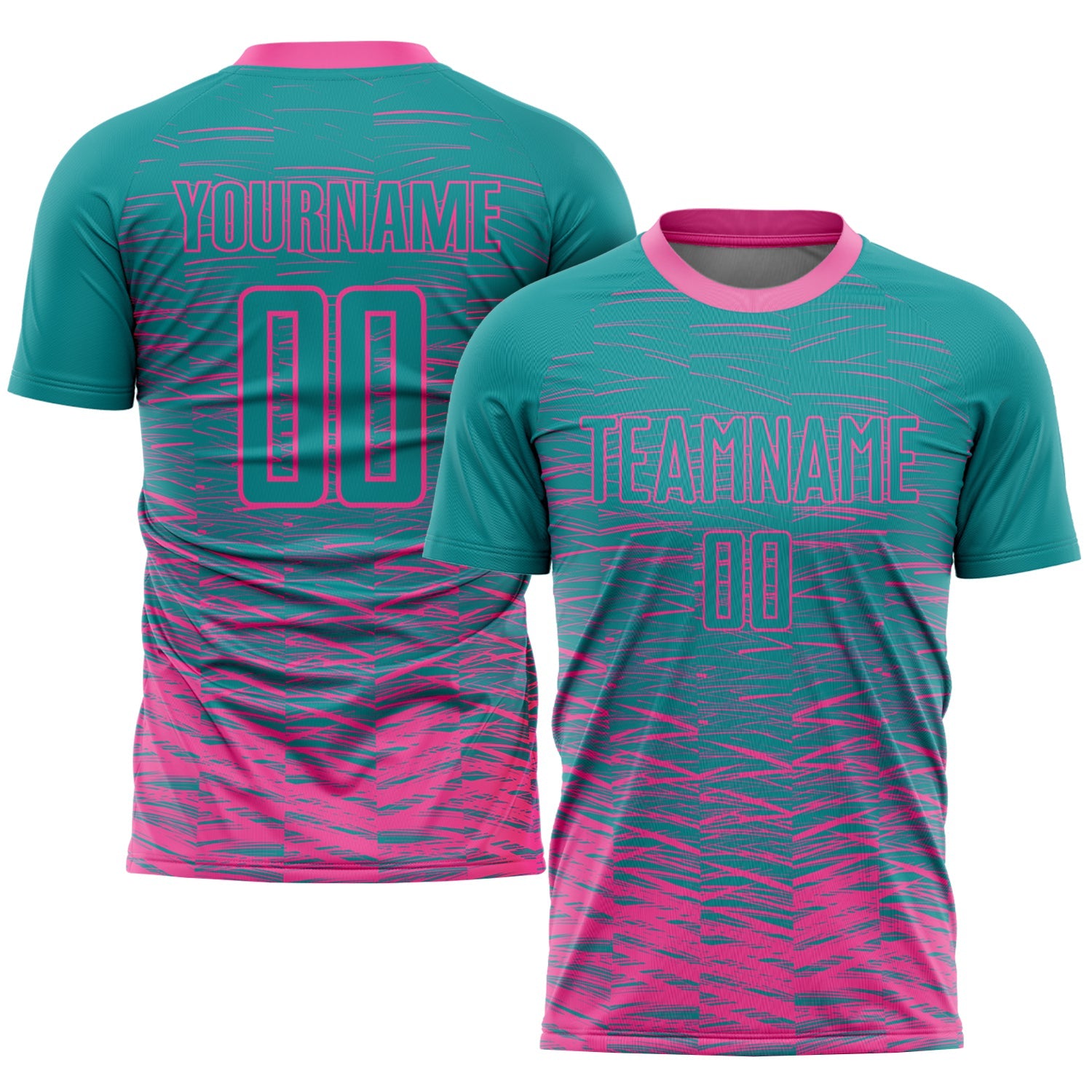 Custom Teal Pink Sublimation Soccer Uniform Jersey - Sky-Custom