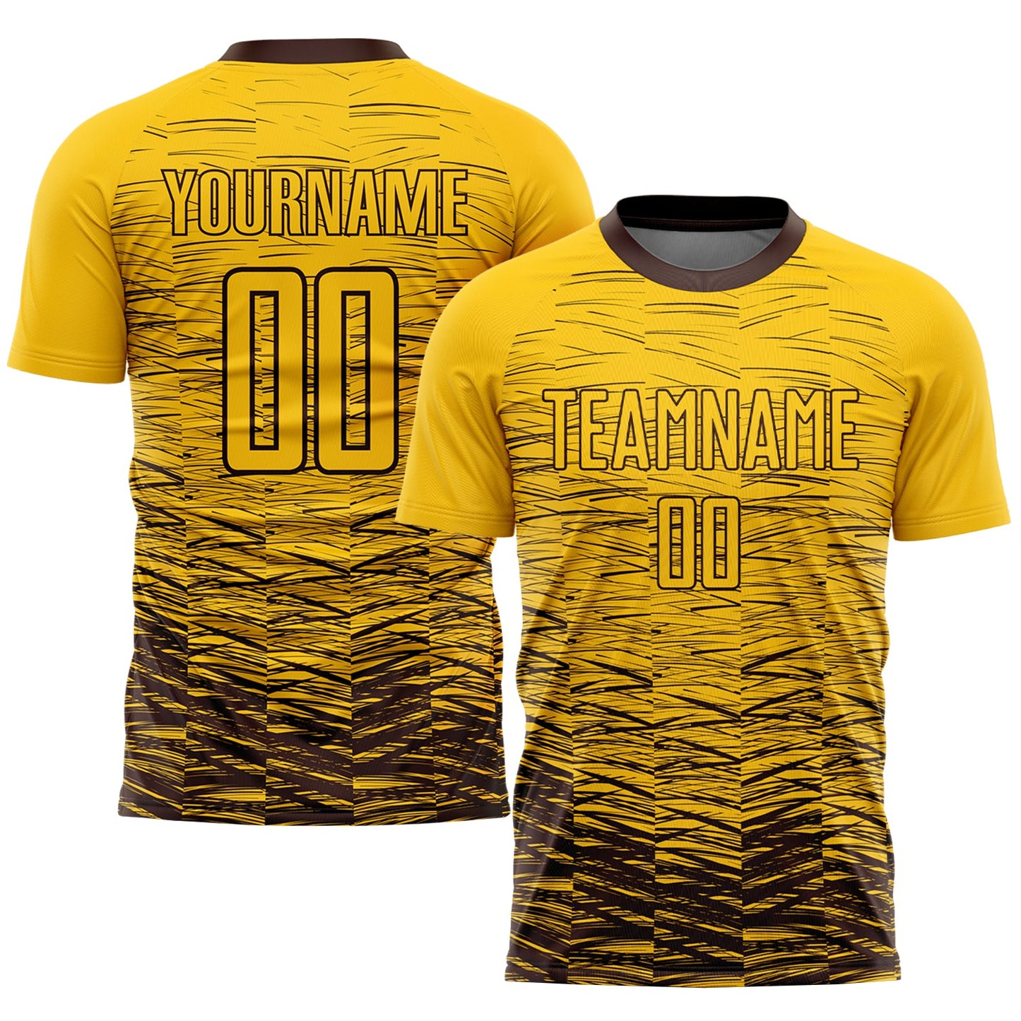 Custom Yellow Brown Sublimation Soccer Uniform Jersey - Sky-Custom