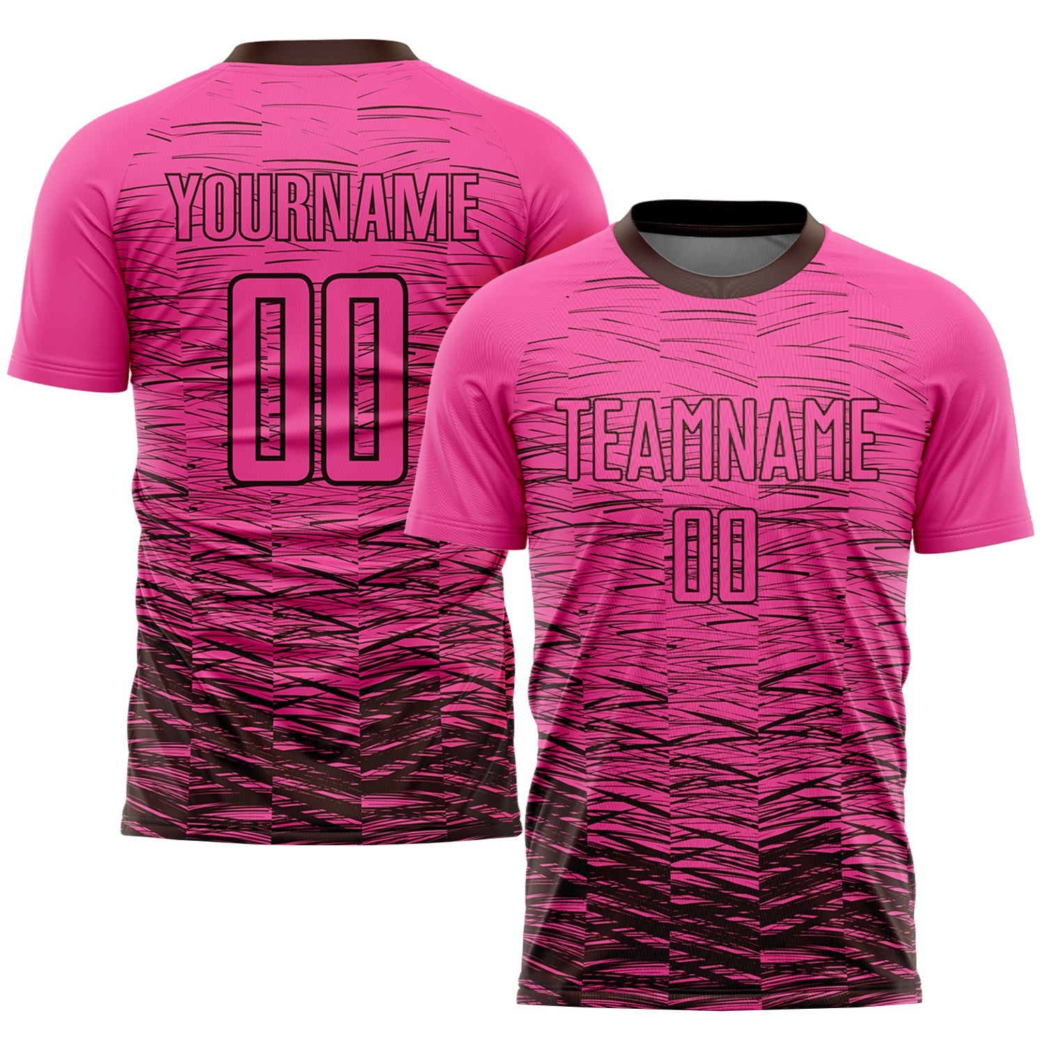 Custom Pink Brown Sublimation Soccer Uniform Jersey - Sky-Custom