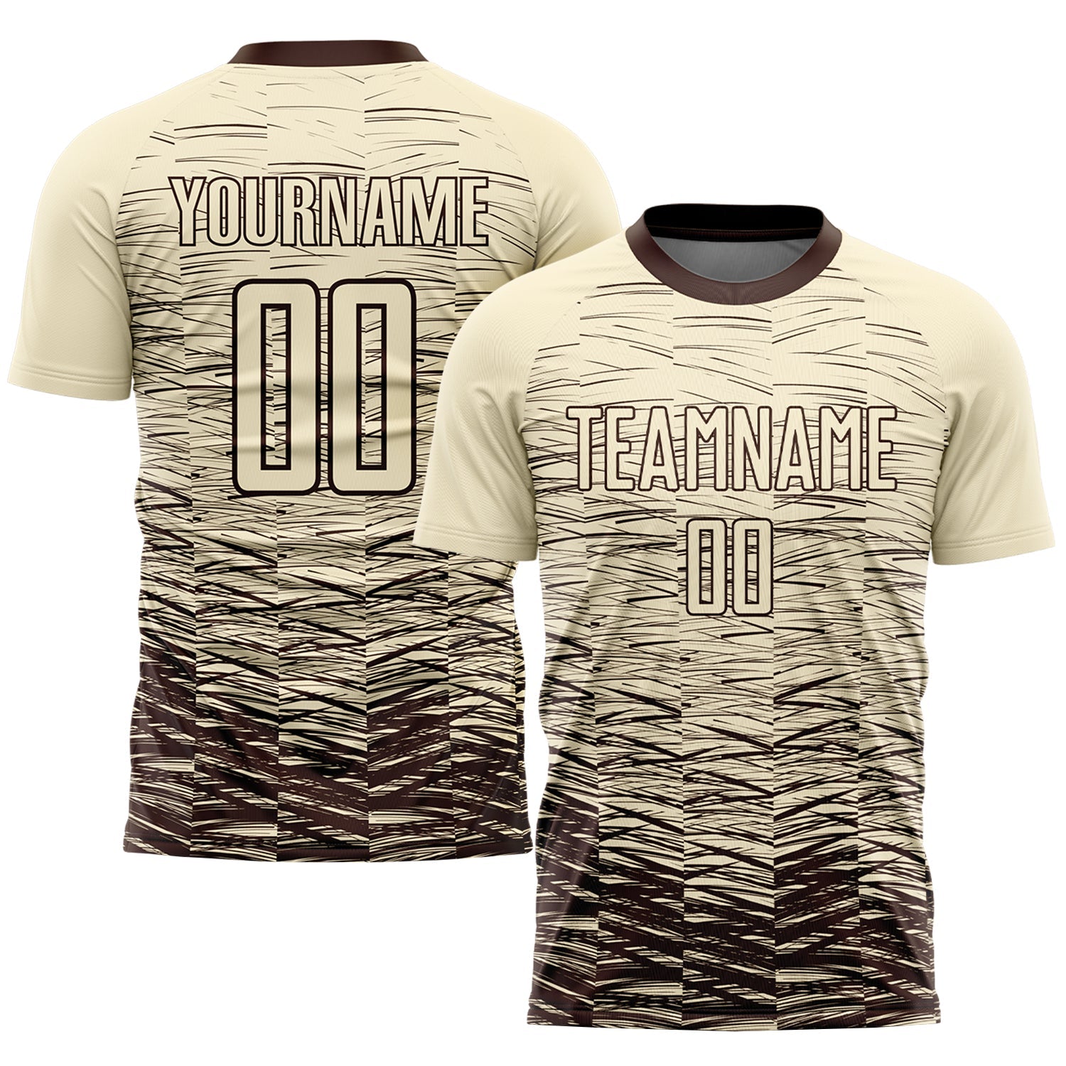Custom Cream Brown Sublimation Soccer Uniform Jersey - Sky-Custom